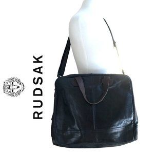 RUDSAK Black Brown GENUINE LEATHER Attaché Case Laptop Bag!